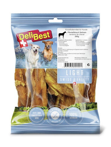 DeliPet Pferdesehnen Light 200 Gramm Hundesnacks