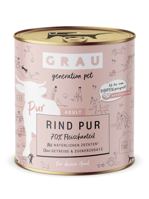 grau Hund 800 Gramm HundenassfutterVorschaubild
