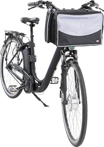 TRIXIE Fahrrad Front-Box für Hunde 41x26x26cm schwarz/grau