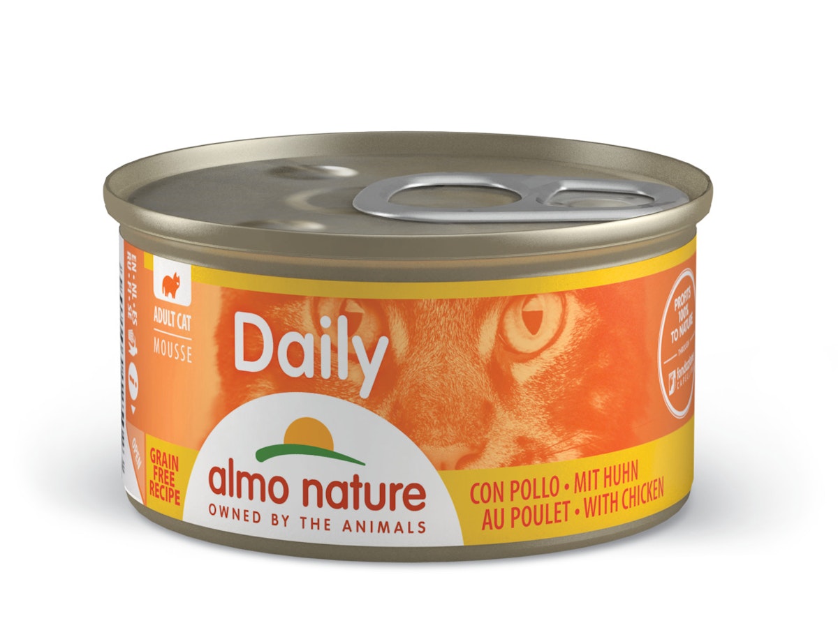 Almo Nature Daily Menu 85g Dose Katzennassfutter 24 x 85 Gramm Mousse Huhn