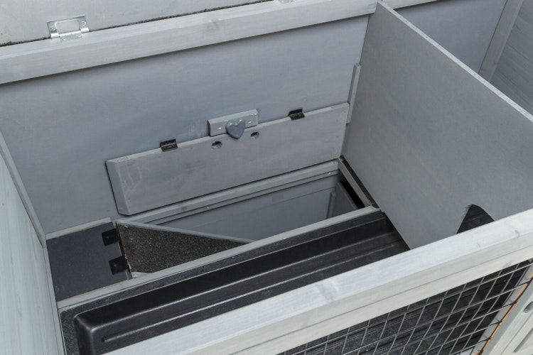 Kleintierstall, 2-stöckig, 116 × 111 × 65 cm, grau