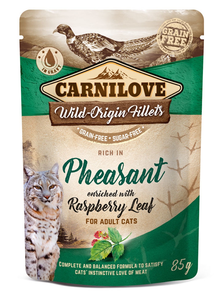 CARNILOVE 85 Gramm Katzennassfutter 24 x 85 Gramm Pheasant enriched & Raspberry Leaves