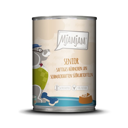 MjAMjAM Hund Senior Huhn+Süßkartoffel 400g