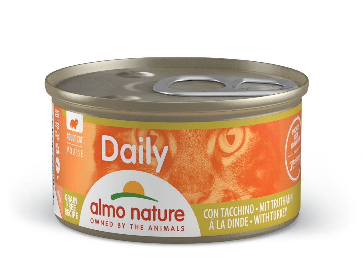 Almo Nature Daily Menu 85g Dose Katzennassfutter 24 x 85 Gramm Mousse Pute
