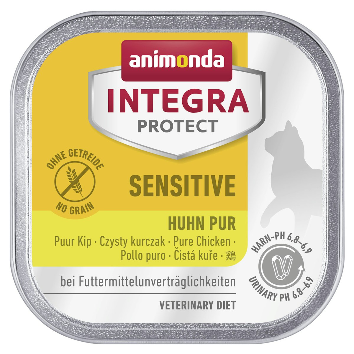 animonda Integra Protect Sensitive 100g Schale Katzennassfutter 16 x 100 Gramm Huhn pur