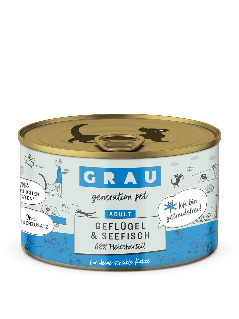 grau Katze 200 Gramm Katzennassfutter