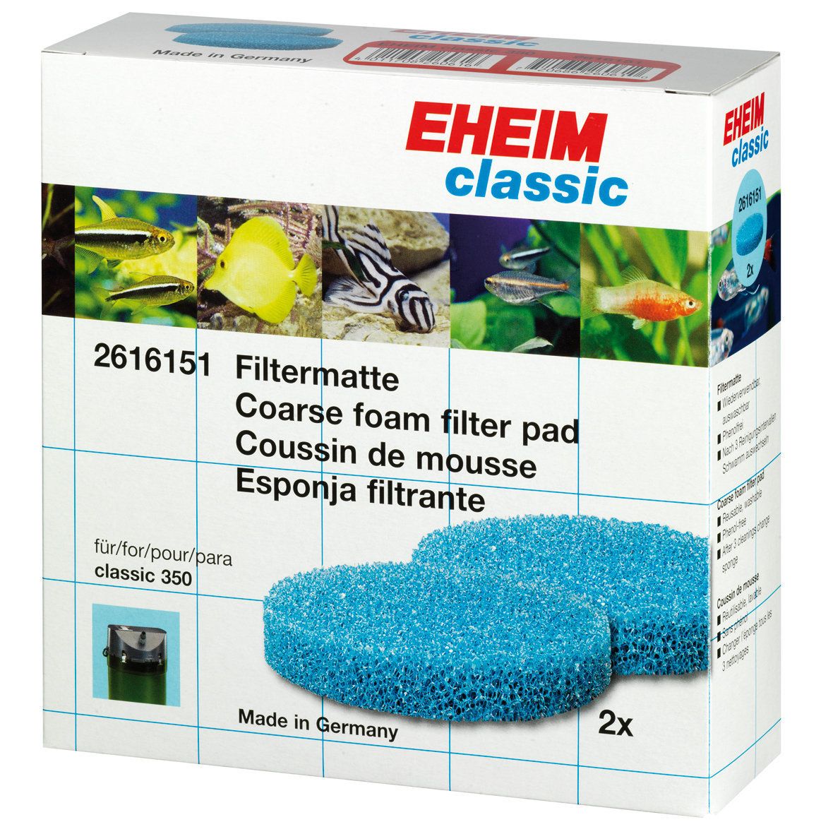 EHEIM 2616151 Filtermatten (2 Stück) für classic 350 (2215)