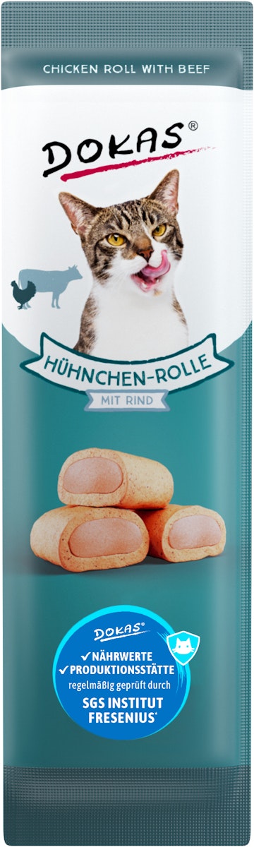DOKAS Rolle Katzensnack Hühnchen mit Rind