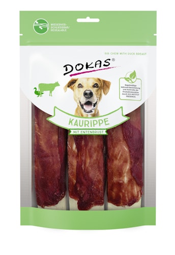 Dokas Dog Snack Kaurippe mit Entenbrustfilet 210g