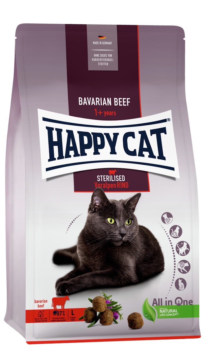 HAPPY CAT Supreme Sterilised Adult Voralpen-Rind Katzentrockenfutter 10 Kilogramm HAPPY CAT Supreme Sterilised Adult Voralpen-Rind Katzentrockenfutter 10 Kilogramm