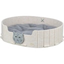 Vorschaubild Bett Emelie, Filz, oval, 50 × 42 cm, sand/grau