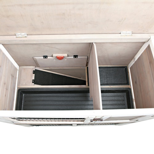 TRIXIE natura Kleintierstall mit Freilaufgehege 104x52x97cm grau/weiß