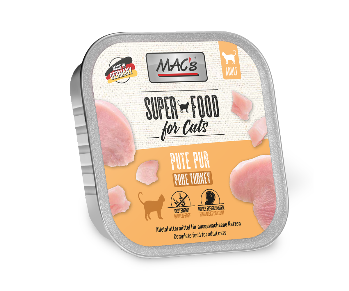 MAC’s Cat 85g Schale Katzennassfutter Sparpaket 32 x 85 Gramm Pute Pur MAC’s Cat 85g Schale Katzennassfutter Sparpaket 32 x 85 Gramm Pute Pur