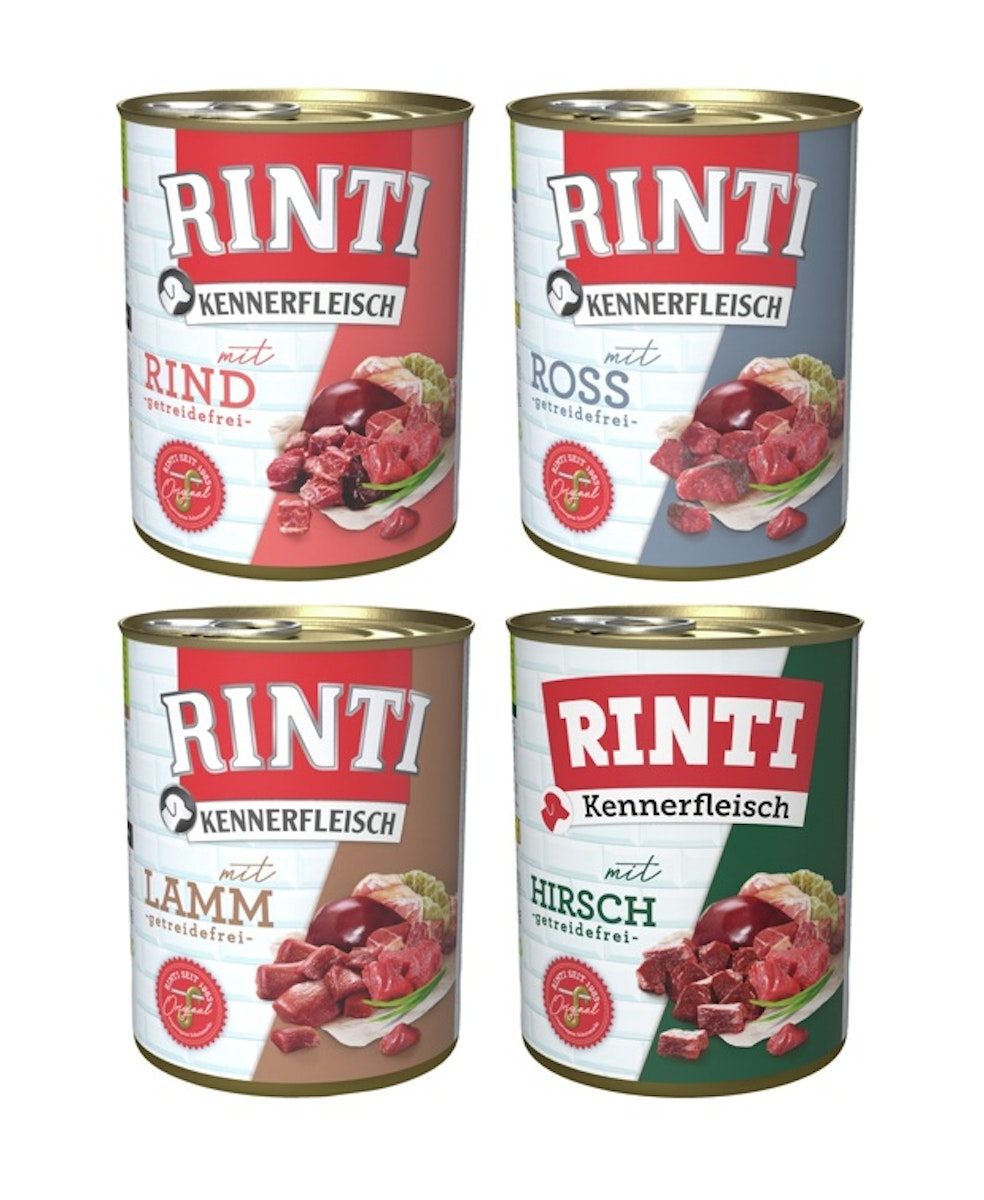 RINTI Kennerfleisch Dose 24x800g Mixpaket 3 Hundenassfutter