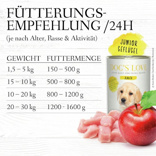 Dog's Love Junior 400g Dose Hundenassfutter