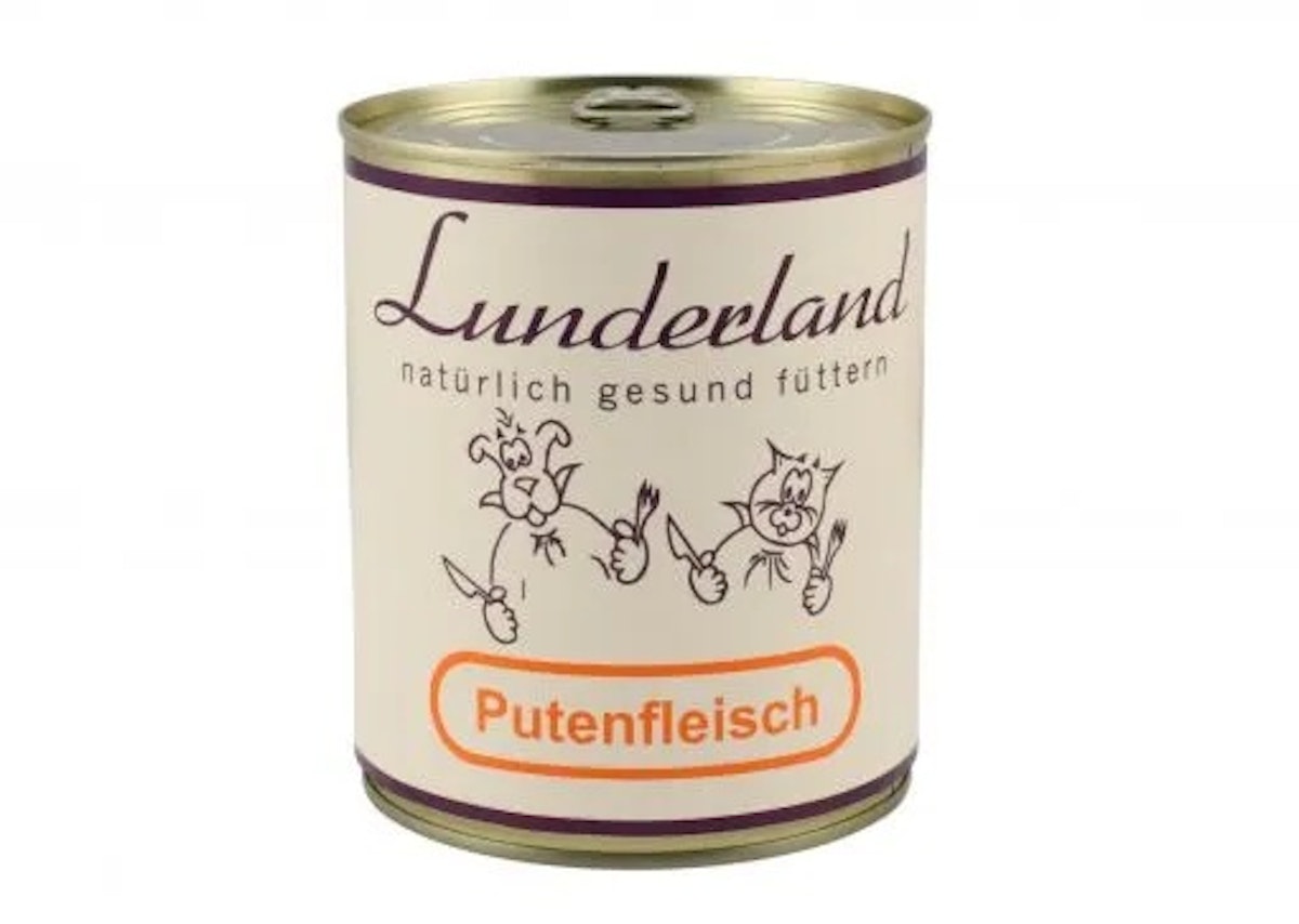 Lunderland 6x800g Putenfleisch Hundenassfutter