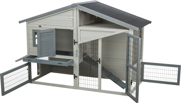 Kleintierstall, 2-stöckig, 168 × 115 × 75 cm, grau