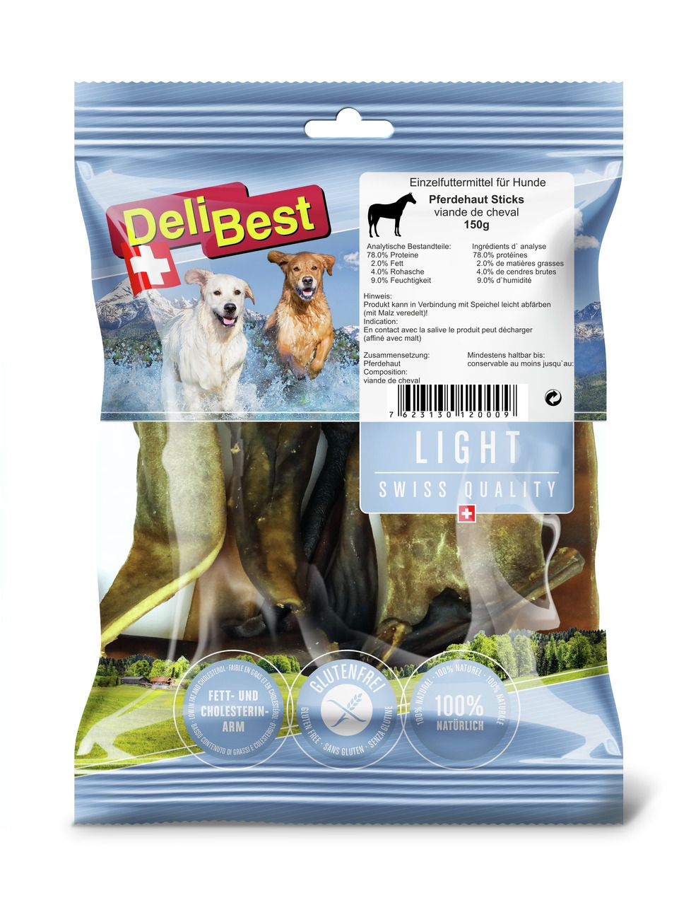 DeliBest Pferdefl. Trockenkau Streifen Hundekauartikel