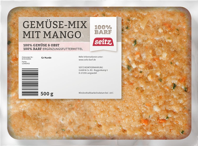 Seitz Gemüse-Mix Mango Spezialfutter / Frostfutter für HundeVorschaubild