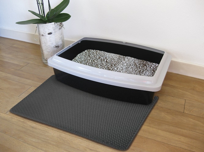 NOBBY Sieb-Vorleger Katzentoilette schwarz eckig 39 x 60 cm