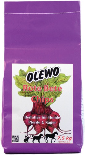 OLEWO Rote Beete Chips Zusatzfutter für Hunde, Nager & Pferde