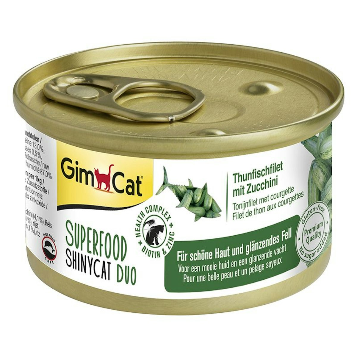 GimCat Superfood ShinyCat Duo 70 Gramm Katzennassfutter 24 x 70 Thunfischfilet mit Zucchini