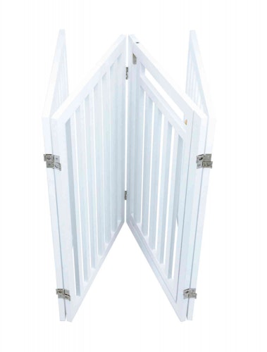 TRIXIE Hunde-Absperrgitter 4-teilig mit kleiner Tür 60-160x81cm weiß