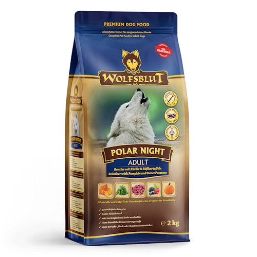 WOLFSBLUT Polar Night Rentierfleisch mit Kürbis und Süßkartoffeln Hundetrockenfutter