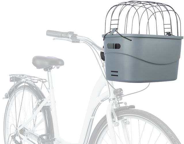 TRIXIE Front-Fahrradkorb, Kunststoff, 42 × 39 × 30 cm, grau