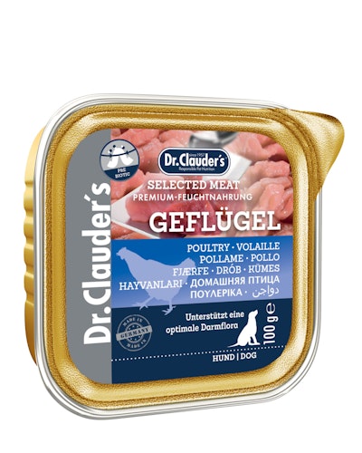 Dr. Clauder's Selected Meat Pre Biotics 100g Schalen Hundenassfutter