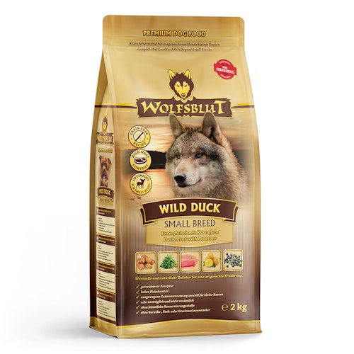 WOLFSBLUT Wild Duck Small Breed Entenfleisch mit Kartoffel Hundetrockenfutter