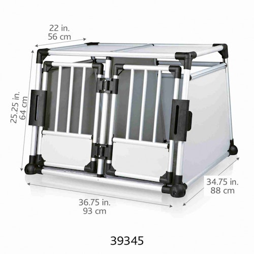 TRIXIE Transportbox doppelt Aluminium M-L 93x88x64cm