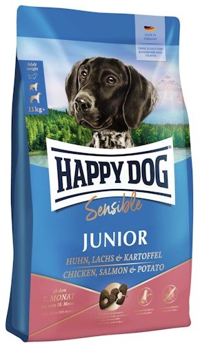 HAPPY DOG Sensitive Junior Lachs & Kartoffel Hundetrockenfutter