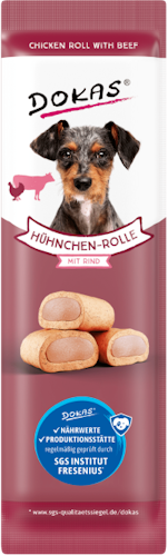 Dokas Hund Hühnchen-Rolle + Rind 10g
