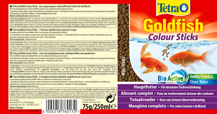 Tetra Goldfish Colour Sticks 250ml