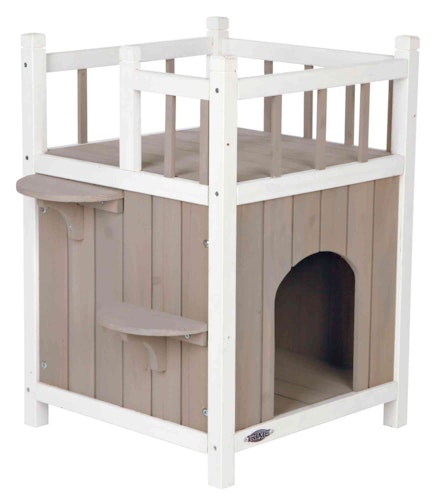 TRIXIE natura Cat's Home mit Balkon 45x45x65cm grau/weiß