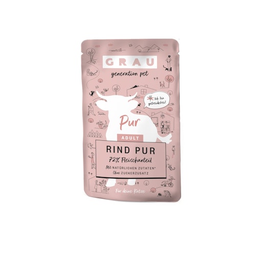 grau Pouchbeutel 125 Gramm Katzennassfutter