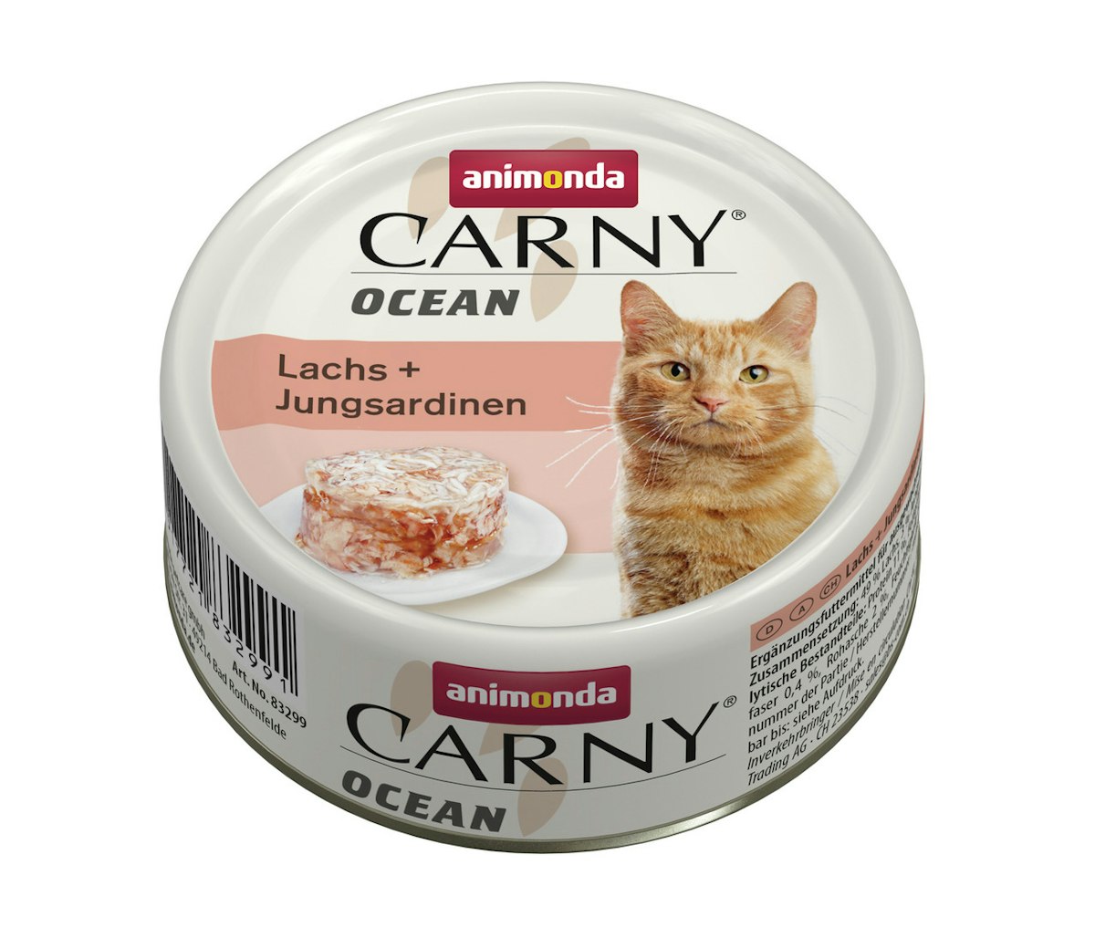 animonda Carny Ocean 80g Dose Katzennassfutter 12 x 80 Gramm Lachs + Jungsardinen
