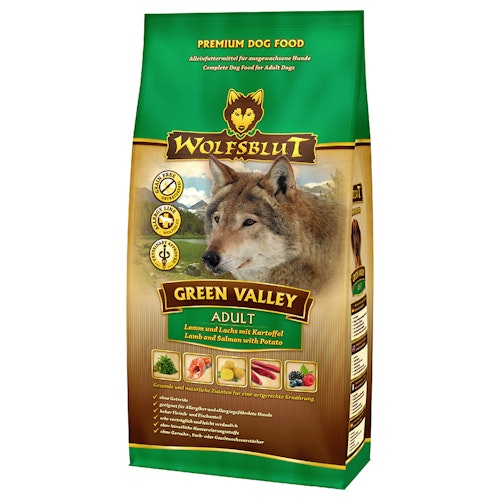 WOLFSBLUT Green Valley Lamm und Lachs mit Kartoffeln Hundetrockenfutter