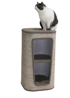 NOBBY Kratztonne "CAPTA II" braun Leinenoptik 38 x 38 x 70 cm