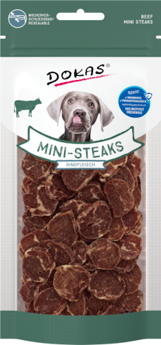 Dokas Hund Mini Steaks Rindfleisch 50g