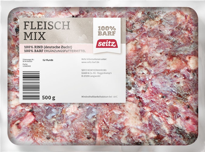 Seitz Fleisch-Mix gewolft Spezialfutter / Frostfutter für Hunde
