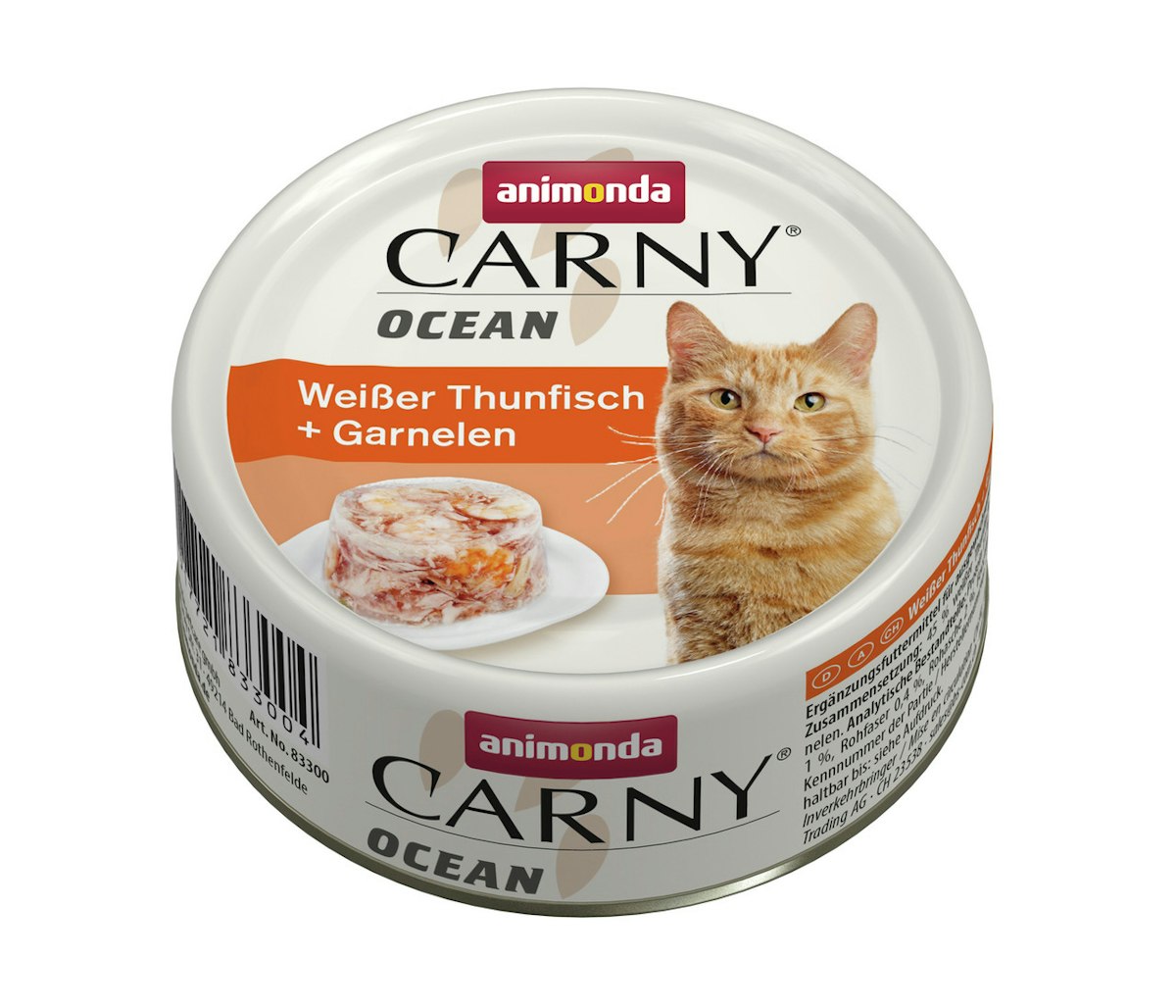 animonda Carny Ocean 80g Dose Katzennassfutter 12 x 80 Gramm Weißer Thunfisch + Garnelen