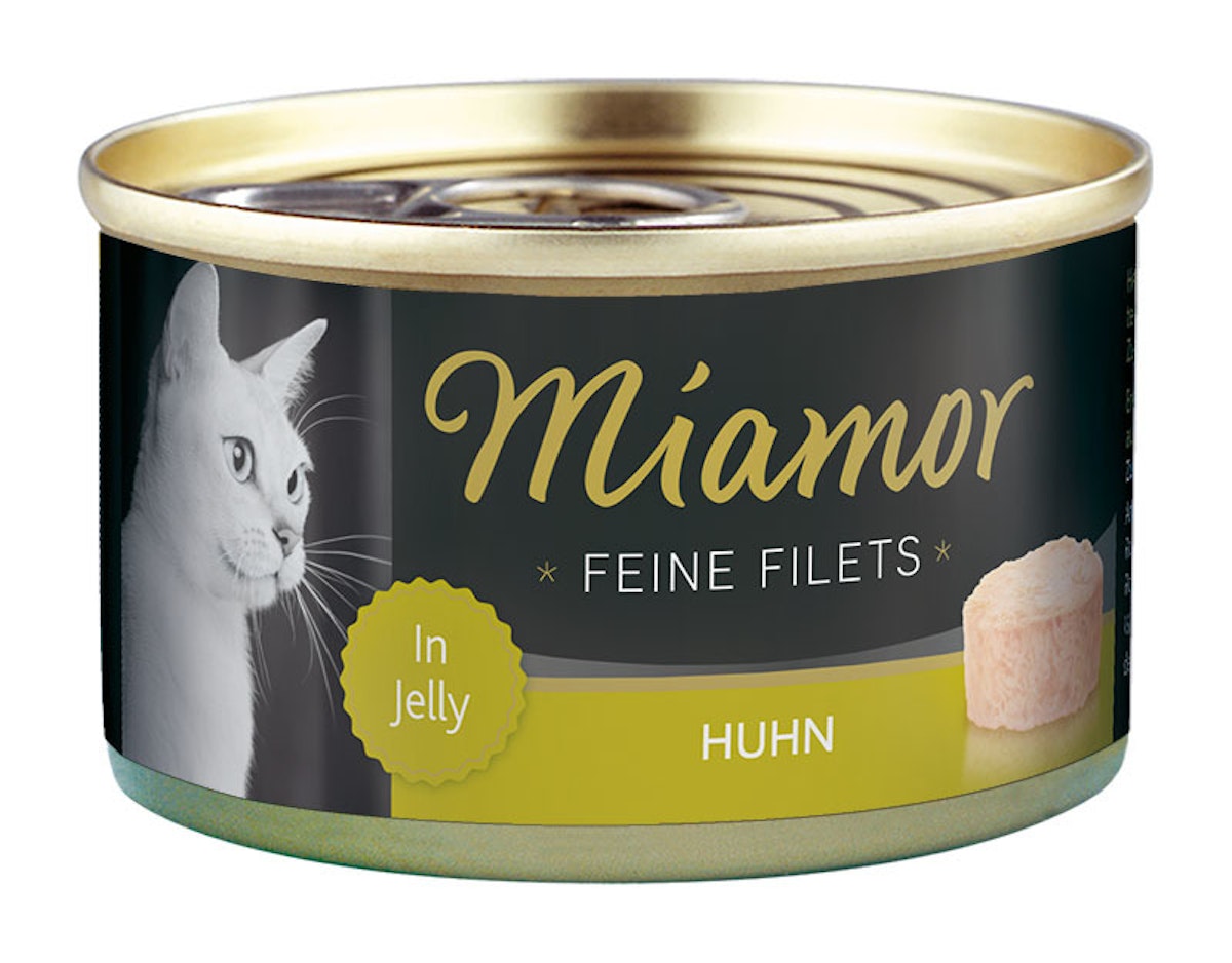 Miamor Feine Filets in Jelly 100g Dose Katzennassfutter Sparpaket 48 x 100 Gramm Huhn