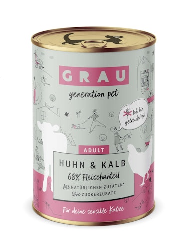 grau Katze 400 Gramm Katzennassfutter