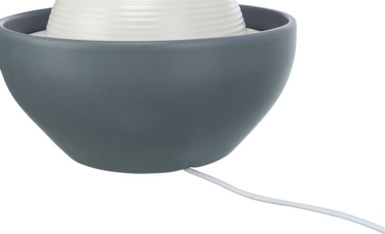 TRIXIE Trinkbrunnen Vital Dome, Keramik, 1,5 l/20 × 10 × 20 cm, grau/weiß