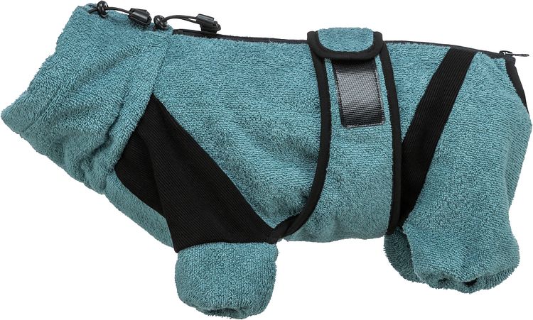 TRIXIE Bade- und Hausoverall für Hunde, Frottee, petrol