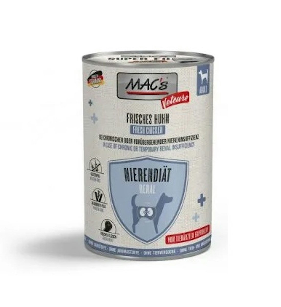 MAC’s Vetcare NiereHundenassfutter Vetcare Nierendiaet Huhn Katzennassfutter 12x 400 Gramm