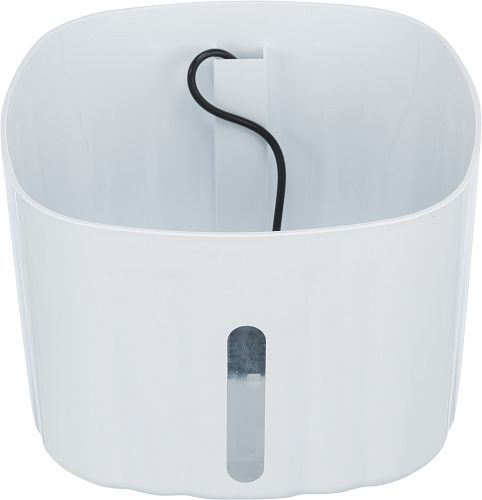TRIXIE Trinkbrunnen Flower, Kunststoff, 2 l/18,5 × 13 × 18,5 cm, weiß/grau