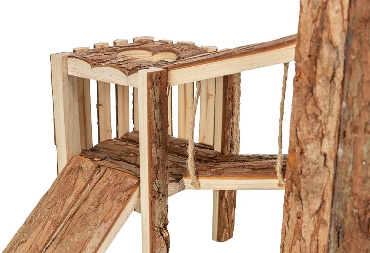 TRIXIE Spielplatz Tjorven, Mäuse/Hamster, Rindenholz, 32 × 19 × 29 cm